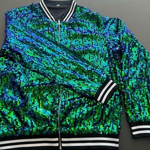 Blue and green sequins jacket - 1989